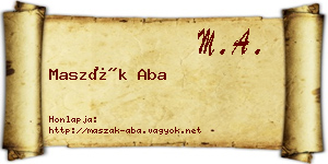 Maszák Aba névjegykártya